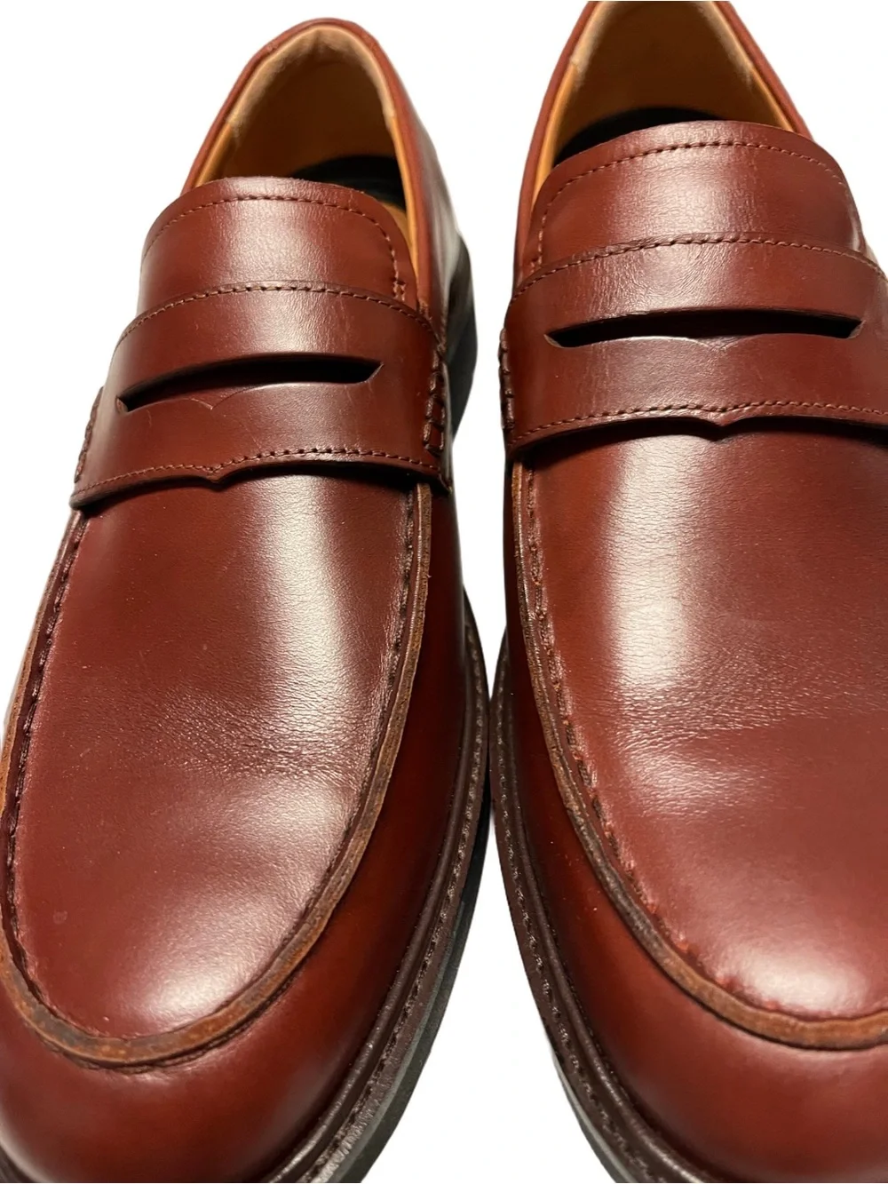 ECCO Men's Penny Loafers - Brown Leather Excellent Condition  Sz 11-11.5 (45)
